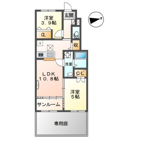 富山市掛尾町新築アパートの間取り