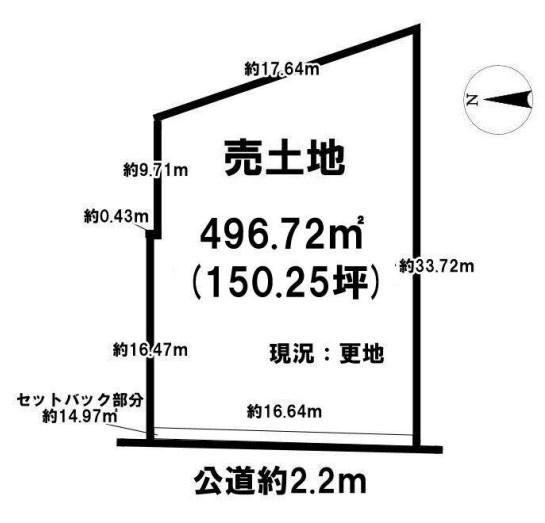 大和郡山市額田部南町　建築条件なし土地の土地図