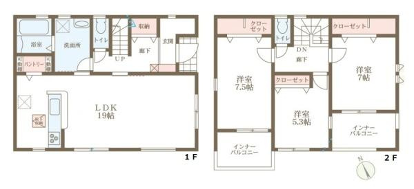 リーブルガーデン三輪 ／新築一戸建の間取り