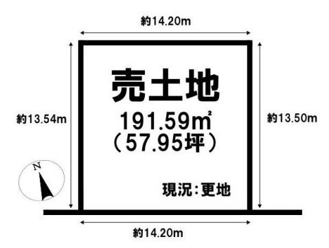 大和郡山市矢田山町　建築条件なし土地の土地図