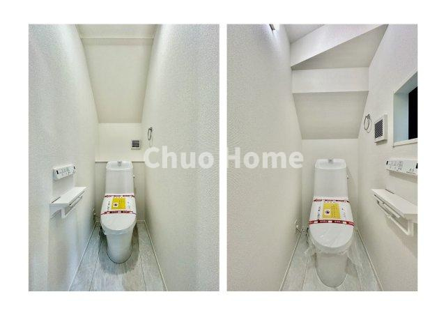 葛飾区青戸8丁目新築分譲住宅のトイレ|【トイレ】 温水洗浄便座機能付きトイレ。温水洗浄便座は清潔にお使いいただくための大切なアイテムです。