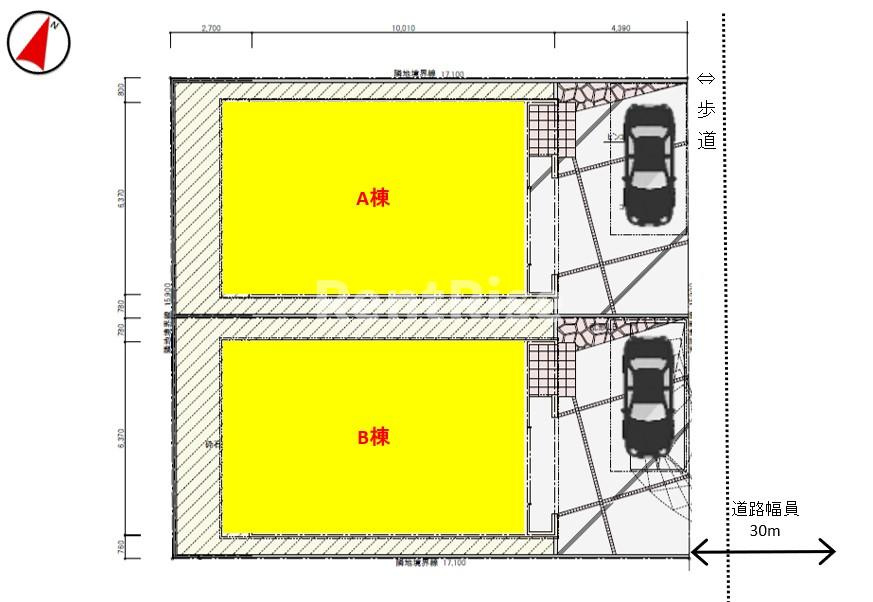 稲沢市陸田宮前１丁目の一戸建ての区画図