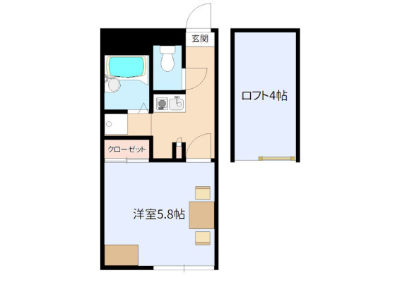 プチ・フルールの間取り|ロフトを使えば広めな間取り