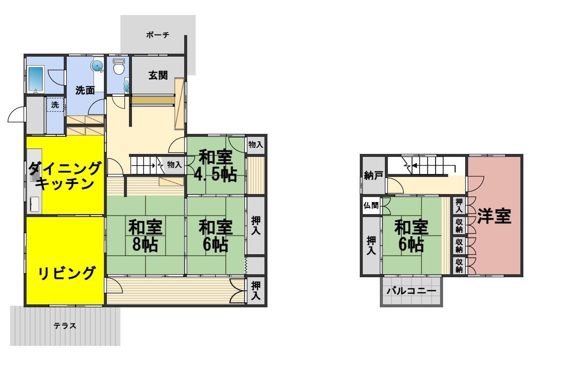 ６６０８２　岐阜市津島町中古戸建ての間取り