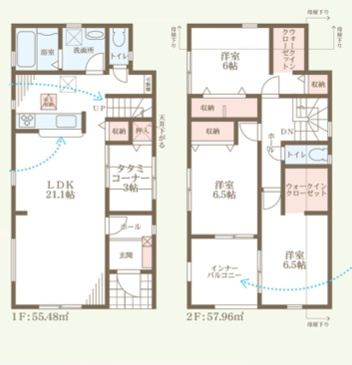 お車並列3台駐車可・WIC等収納豊富　魚住町金ケ崎　限定1棟の間取り