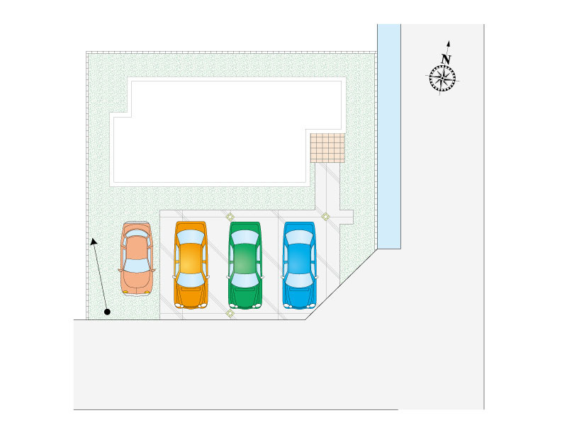 熊谷市妻沼　新築戸建　全4区画　の区画図