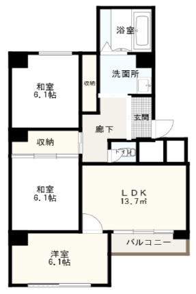 塩屋住宅６号棟の間取り