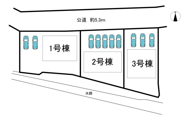 常滑市小倉町8丁目　全3棟　2号棟の区画図|全3区画分譲地♪