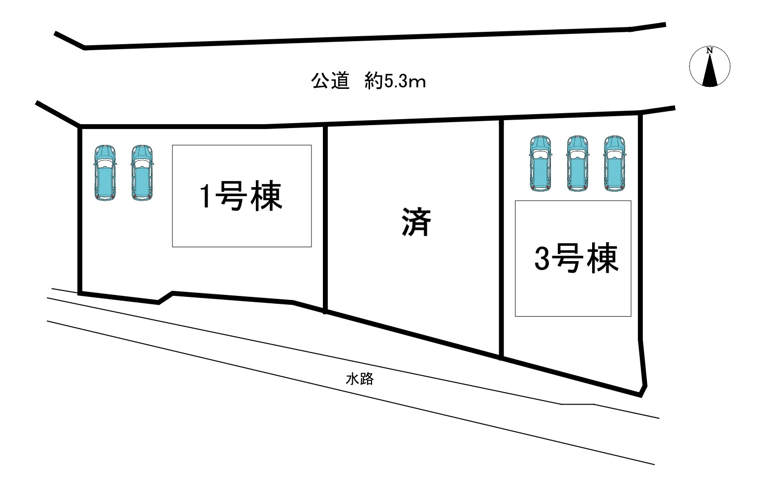 常滑市小倉町8丁目　全3棟　3号棟の区画図|全3区画分譲地♪　最終1棟！！