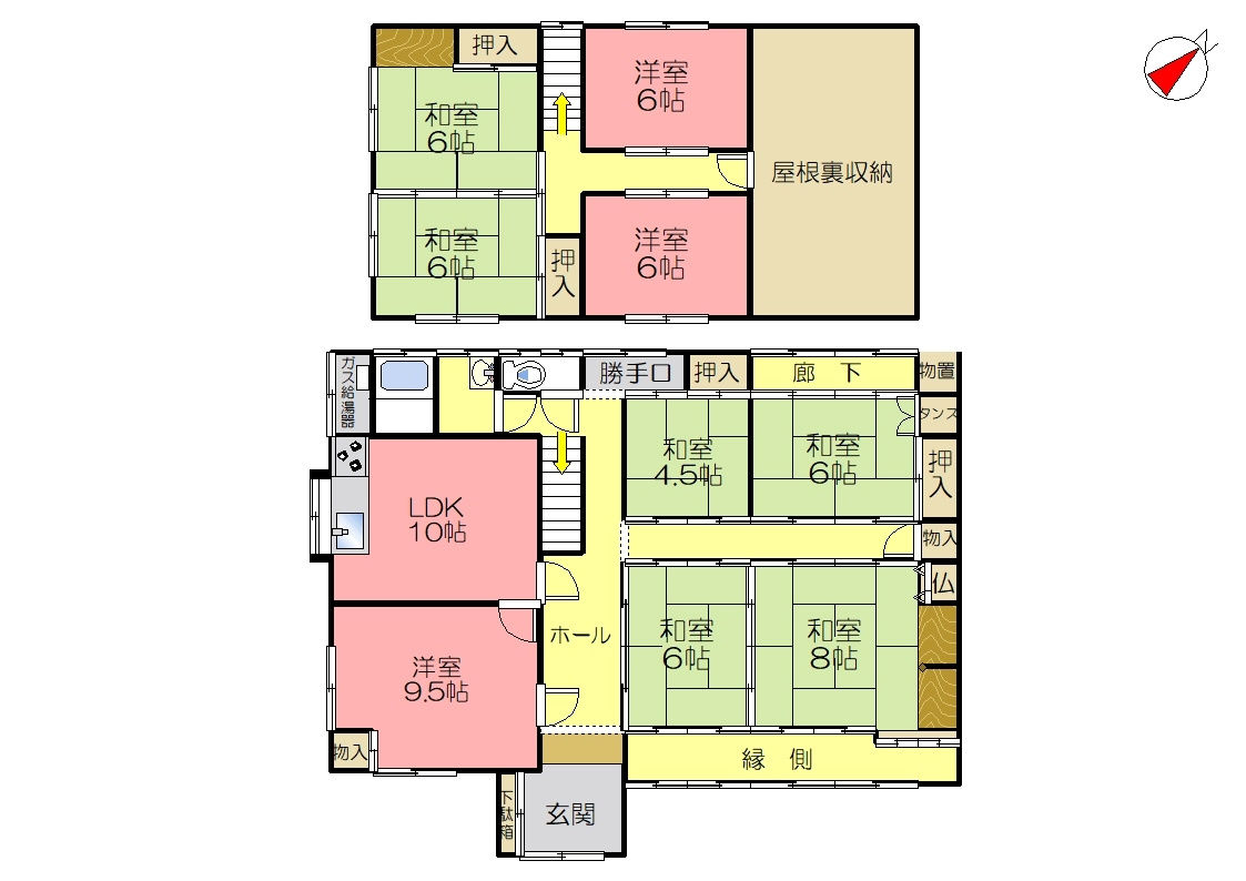 丹波市氷上町油利の中古一戸建の間取り