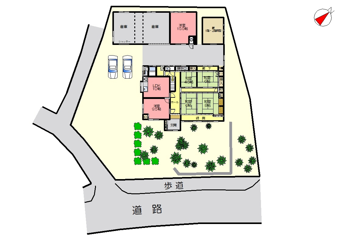 丹波市氷上町油利の中古一戸建の区画図