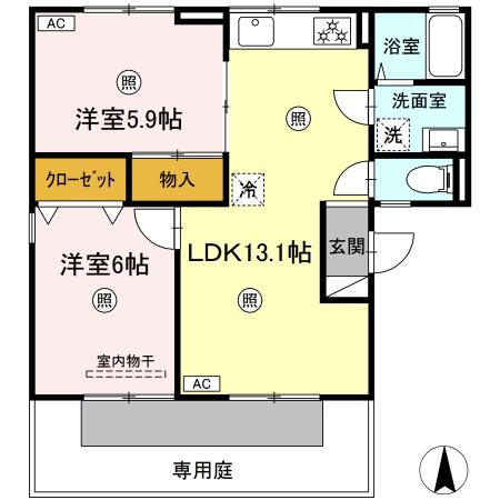 パークヒル　B棟の間取り