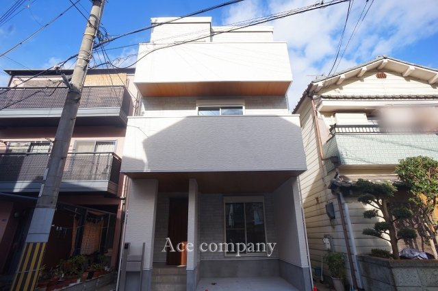 【外観】 | 八尾市渋川町7丁目 | 【新築完成済み☆南向き☆前道幅員5.7ｍ♪駅歩6分♪2WAYアクセスOK♪】ローン返済目安：月々約103241円（頭金0円、変動金利0.875％、返済期間40年、ボーナス払い無しで試算しています）