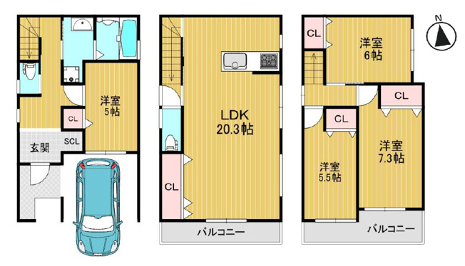 【間取り】 | 八尾市渋川町7丁目 | 耐震等級3相当☆フラットS利用可能♪全洋室4LDK♪LDK広々約20帖！玄関電子キーシステム・食洗機・浴室乾燥機完備です☆