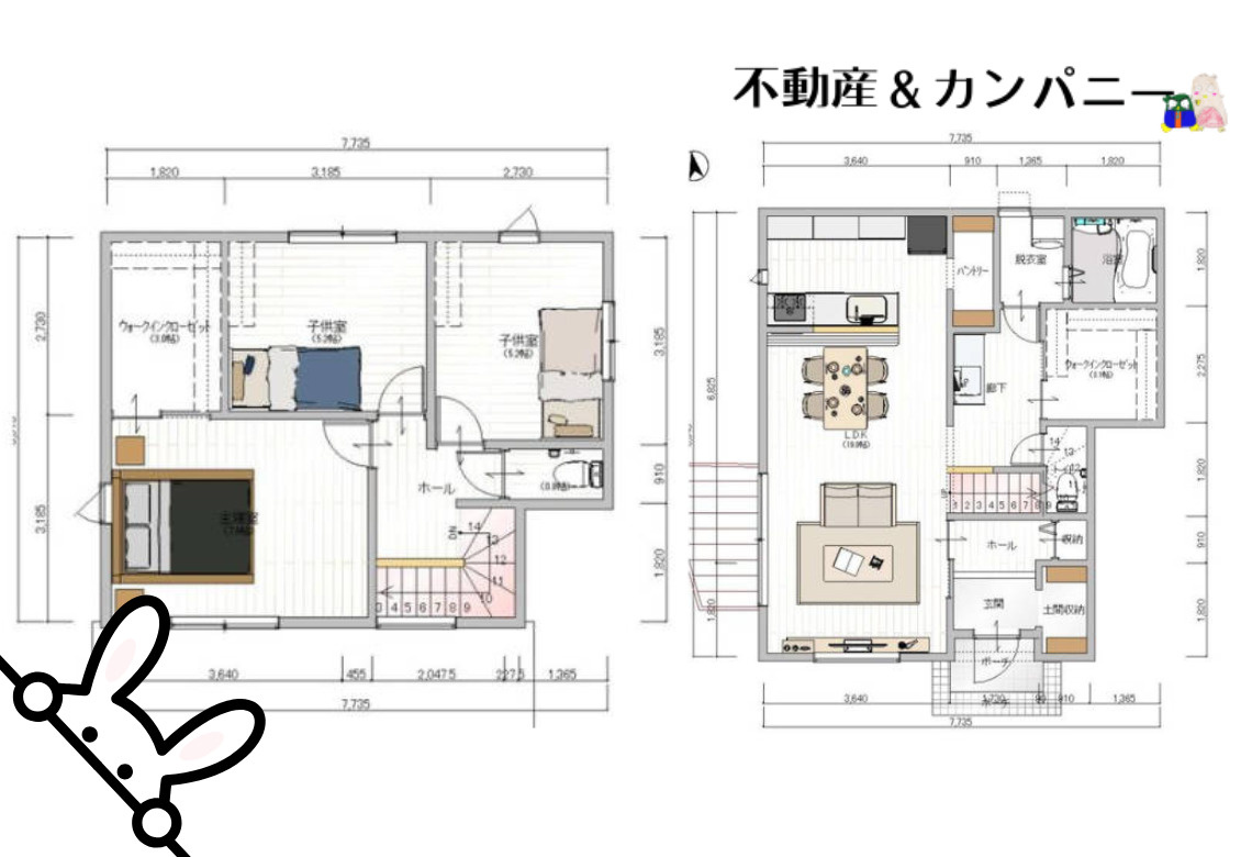ハーモニータウン米湊　5期2号地　伊予市米湊の分譲地(建物セットプランあり）の参考プラン|セットプランの建物間取り図です！建物面積103.13㎡。建物価格2,798万円。