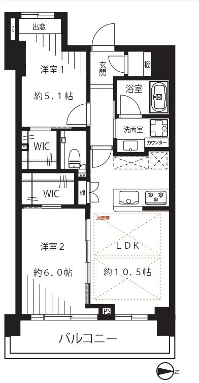 勝どきビュータワーの間取り