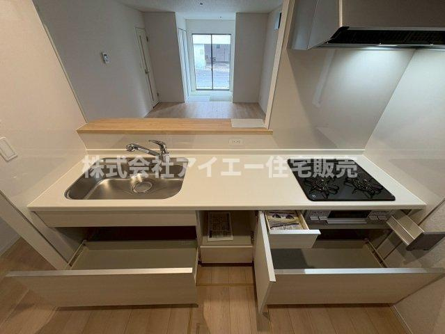 ♥♥読谷村楚辺-2号棟のキッチン|キッチンでお料理をお楽しみください