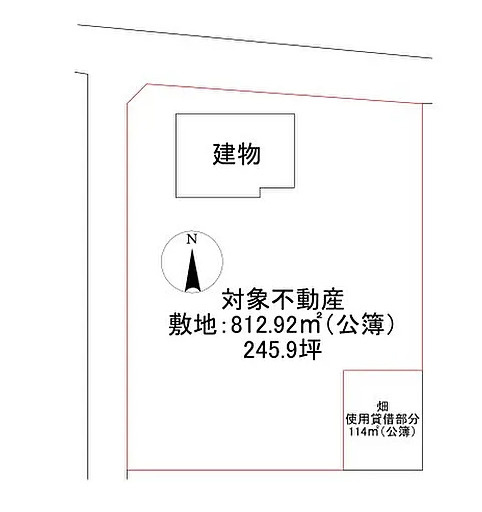 藤岡市三本木　中古250の区画図