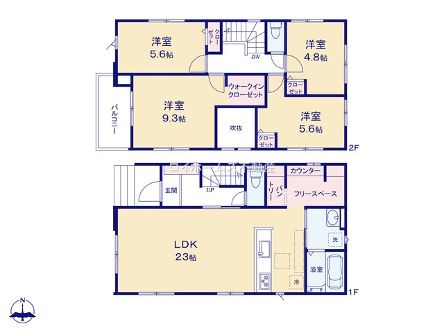 【間取り】 | 名古屋市西区花原町112『仲介料無料』新築戸建て | 1号棟