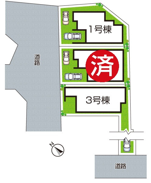 堺市東区草尾　第2期　新築一戸建ての区画図|全３区画