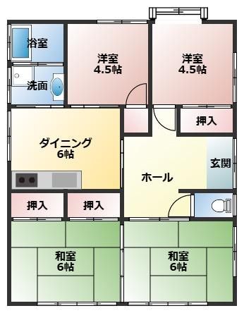 北諸県郡三股町大字樺山の中古一戸建の間取り|1345番4の1、4の3