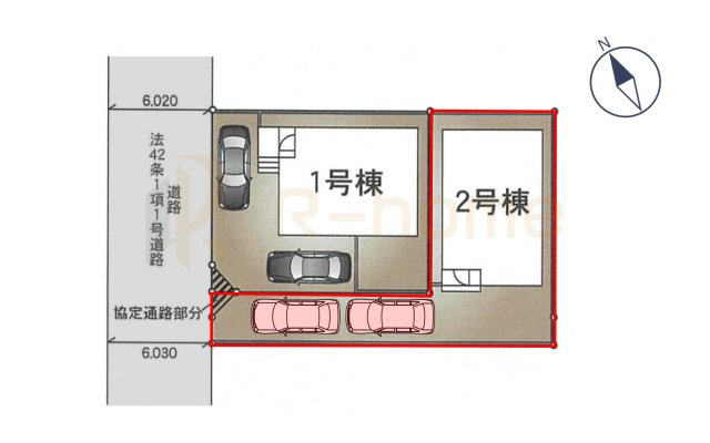 守谷市薬師台第14　新築戸建て　2号棟の区画図|大きなお買い物だからこそ、メリット・デメリットを伝えさせて頂きます。
R-homeにお任せください♪