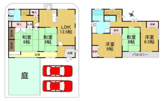 【間取り】 | 川西市水明台１丁目中古戸建 | ファミリー様におすすめの５LDKの間取りです♪お庭付き！
