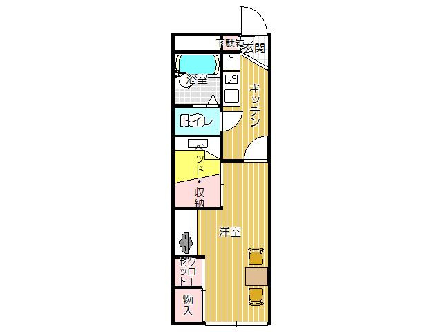北九州市八幡西区西鳴水２丁目のアパートの間取り