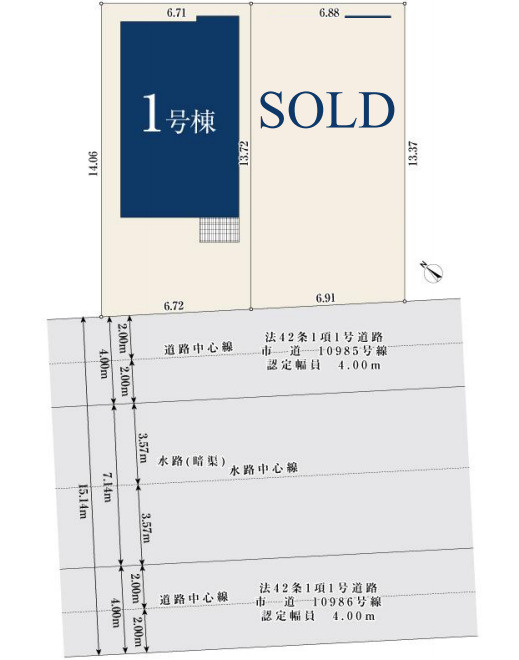 さいたま市見沼区東大宮218②　新築一戸建て　ミラスモシリーズ　01の区画図|1号棟