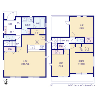 【間取り】 | 与那原町上与那原（全4棟）2・3号棟 | 2号棟　4490万円