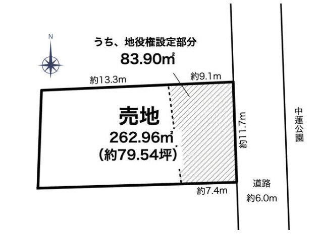 知多郡武豊町字豊成１丁目　売り土地の土地図