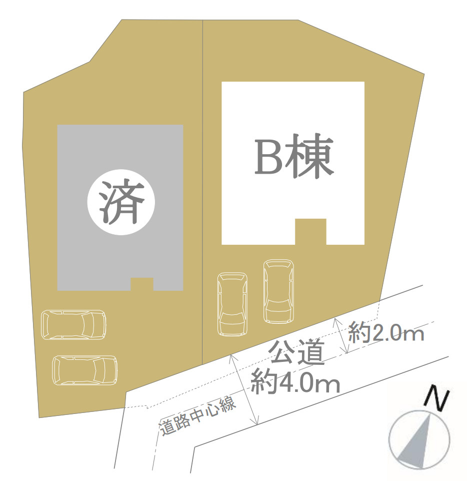 横浜市磯子区磯子6丁目 新築戸建て【仲介手数料無料】カースペース2台の区画図