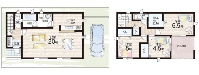 木津川市木津清水　第32期　新築一戸建ての間取り|1号地
