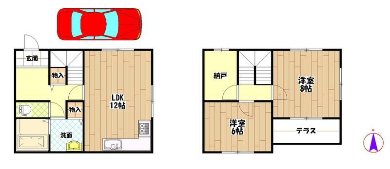 高槻市竹の内町戸建ての間取り