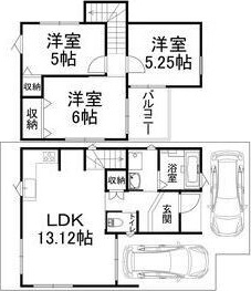 長尾東町2丁目貸家の間取り