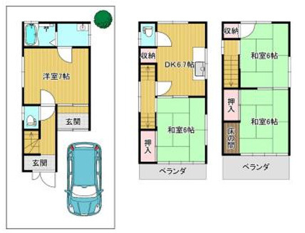 中木田戸建ての間取り
