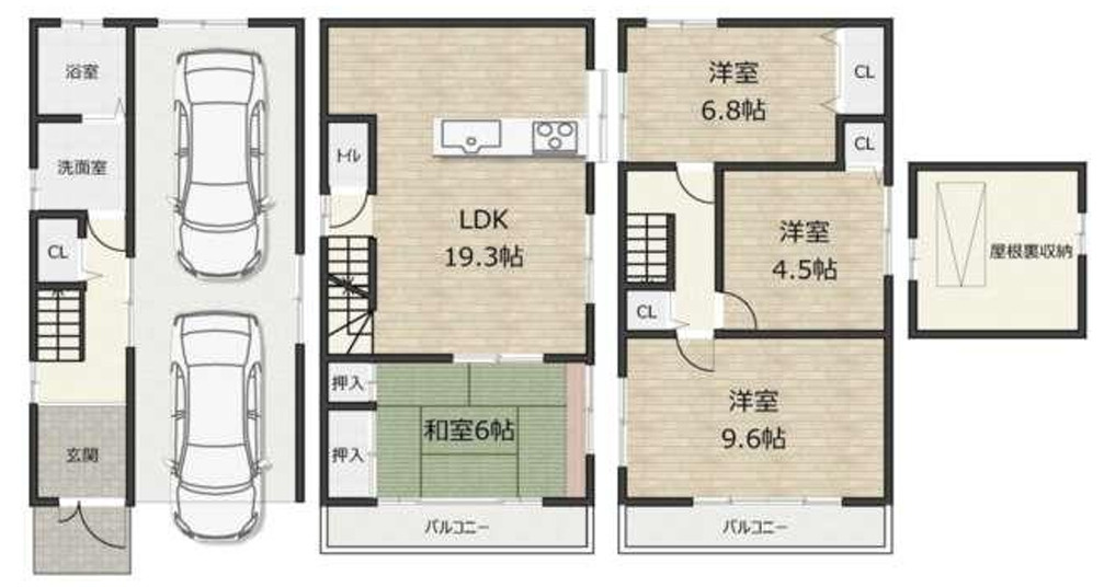 江端町戸建ての間取り