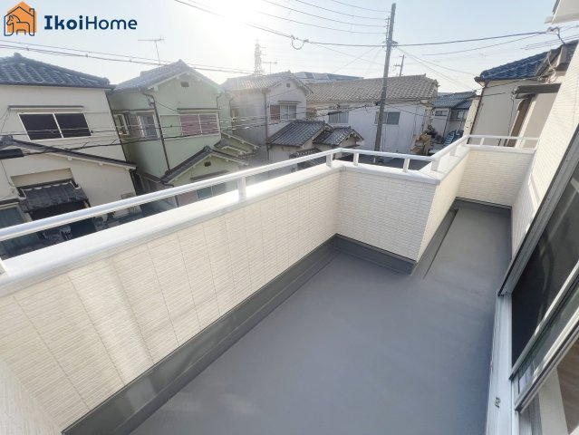 明石市大久保町大窪　新築戸建　のバルコニー|【ホームページに現地動画掲載中】●年中無休：当日予約可●バルコニー広く沢山洗濯物が干せます！