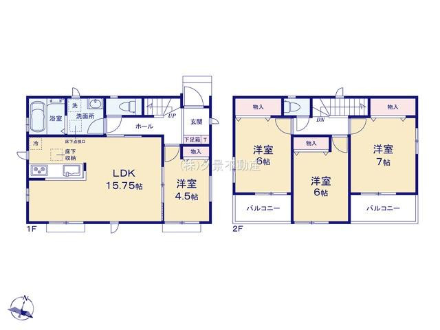 《仲介手数料無料》桜区栄和１丁目17-25新築一戸建てハートフルタウンの間取り