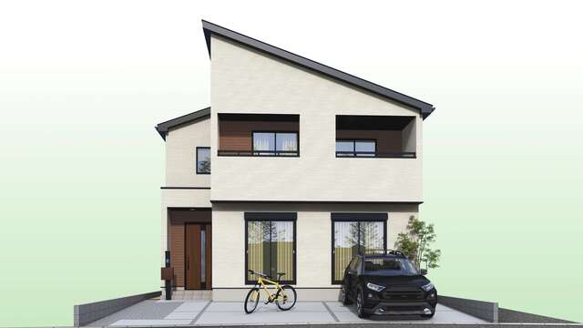土佐市高岡町甲 5期1棟1 新築戸建ての外観パース|毎日の暮らしを静かに支えてくれる、ちょうどいいサイズ感の一邸。