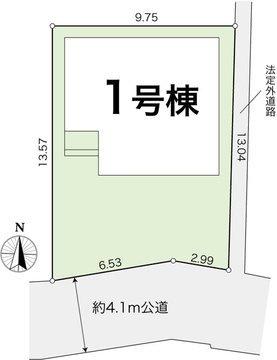 土佐市高岡町甲 5期1棟1 新築戸建ての区画図