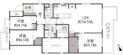 パークコート浜田山イーストコートの間取り