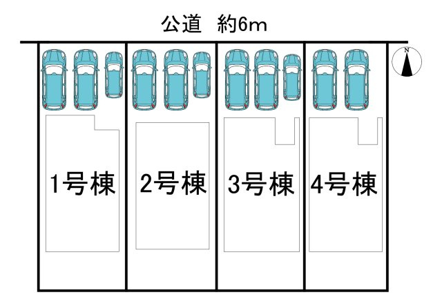 半田市前田町　全4棟　3号棟の区画図|全4区画分譲地☆