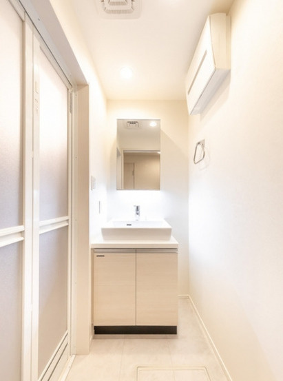 ウェルスクエア等々力　敷金0　角部屋　オートロック　宅配BOXの洗面所