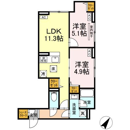 【間取り】 | セレスティア下丸子