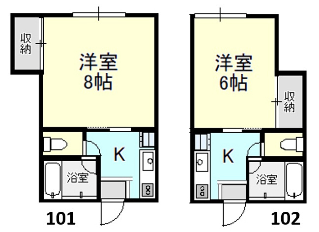 新潟市西区五十嵐二の町【コーポアベ】の間取り