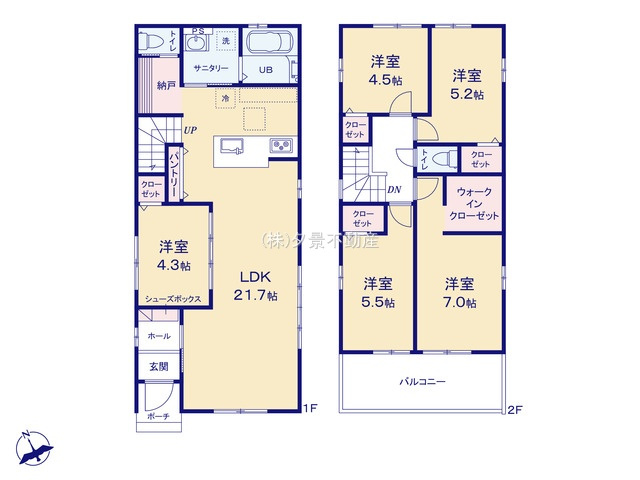 《仲介手数料無料》緑区大字大門1408-7新築一戸建てTerrechezの間取り