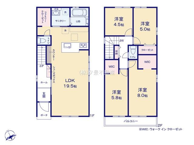 《仲介手数料無料》緑区大字大門1408-7新築一戸建てTerrechezの間取り