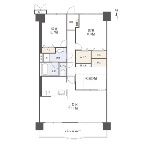サントノーレ高松西壱番館の間取り