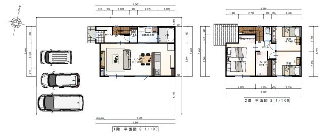 南万々　建築条件付き　売土地　C号地（全4区画）の区画図|Ｃ号地　プラン例　建物価格　2,178.1262万円　建物面積　87.77㎡（約26.54坪）